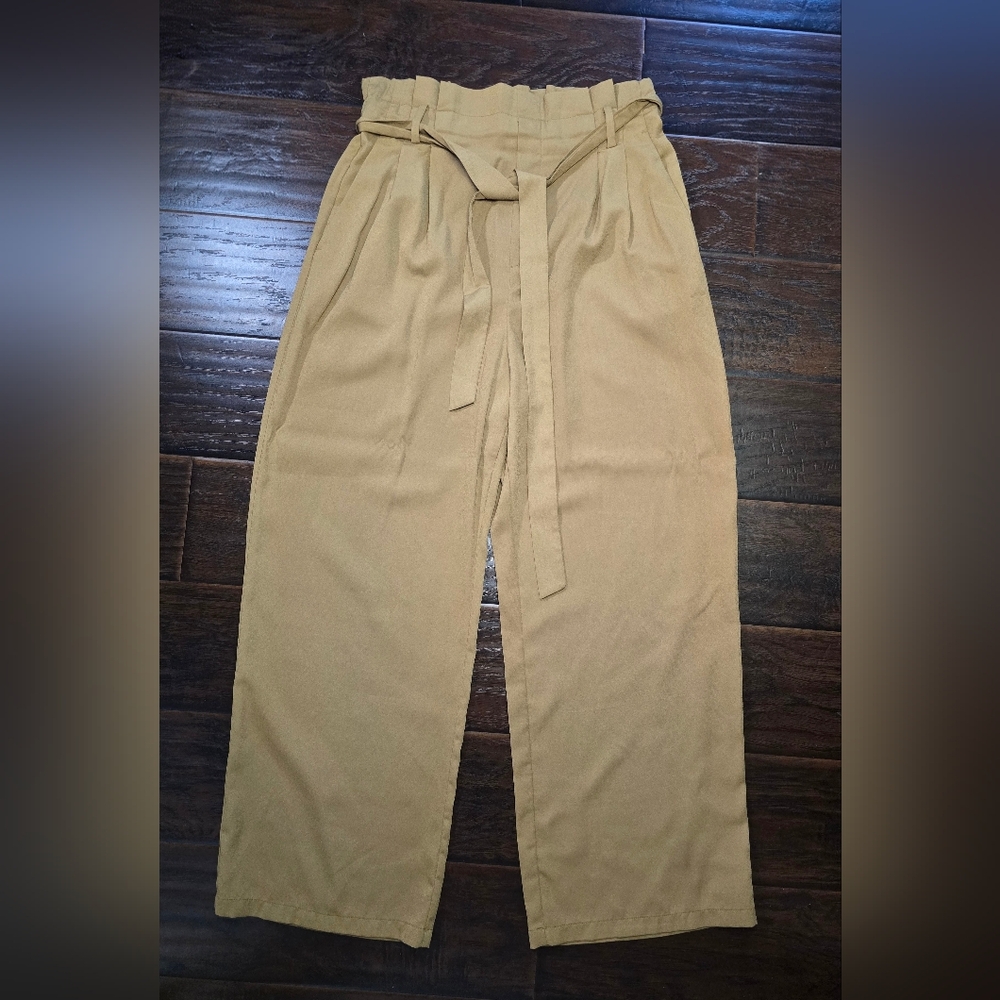 A New Day Womens Brown Pleated High Waist Pants Large